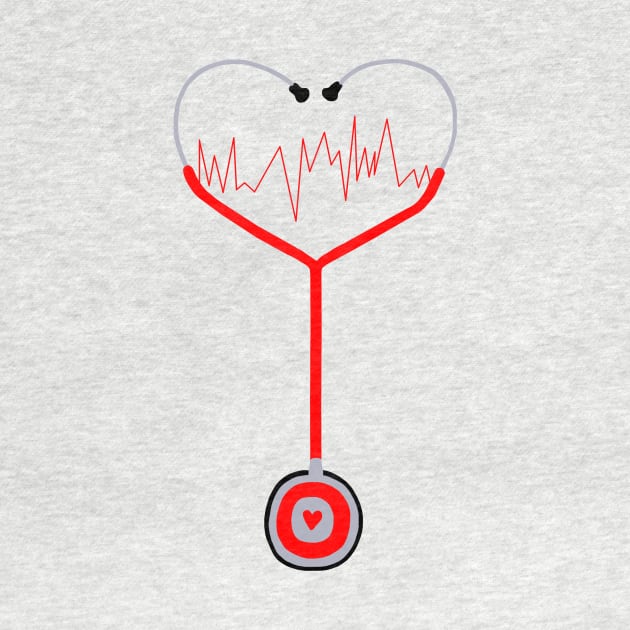 Heartbeat Stethoscope by Art by Deborah Camp